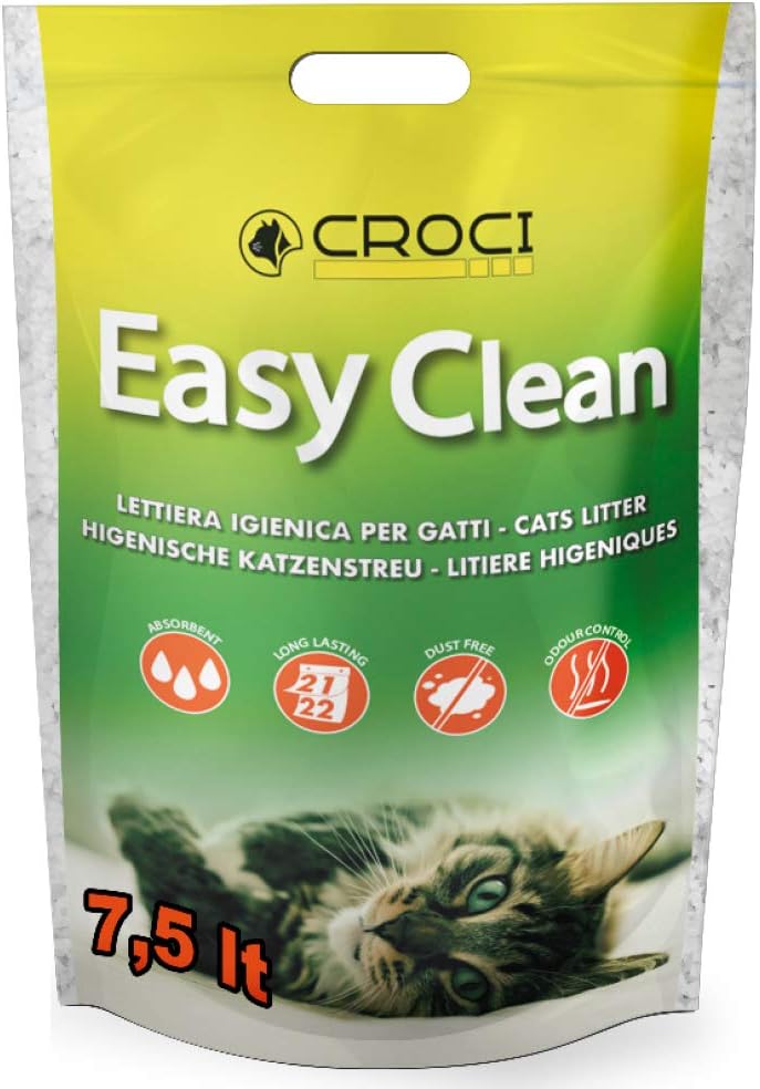 Detalle de Croci Easy Clean Lettiera Gatto in Cristalli di Silicio 7,5 L – alta assorbenza e pulizia veloce