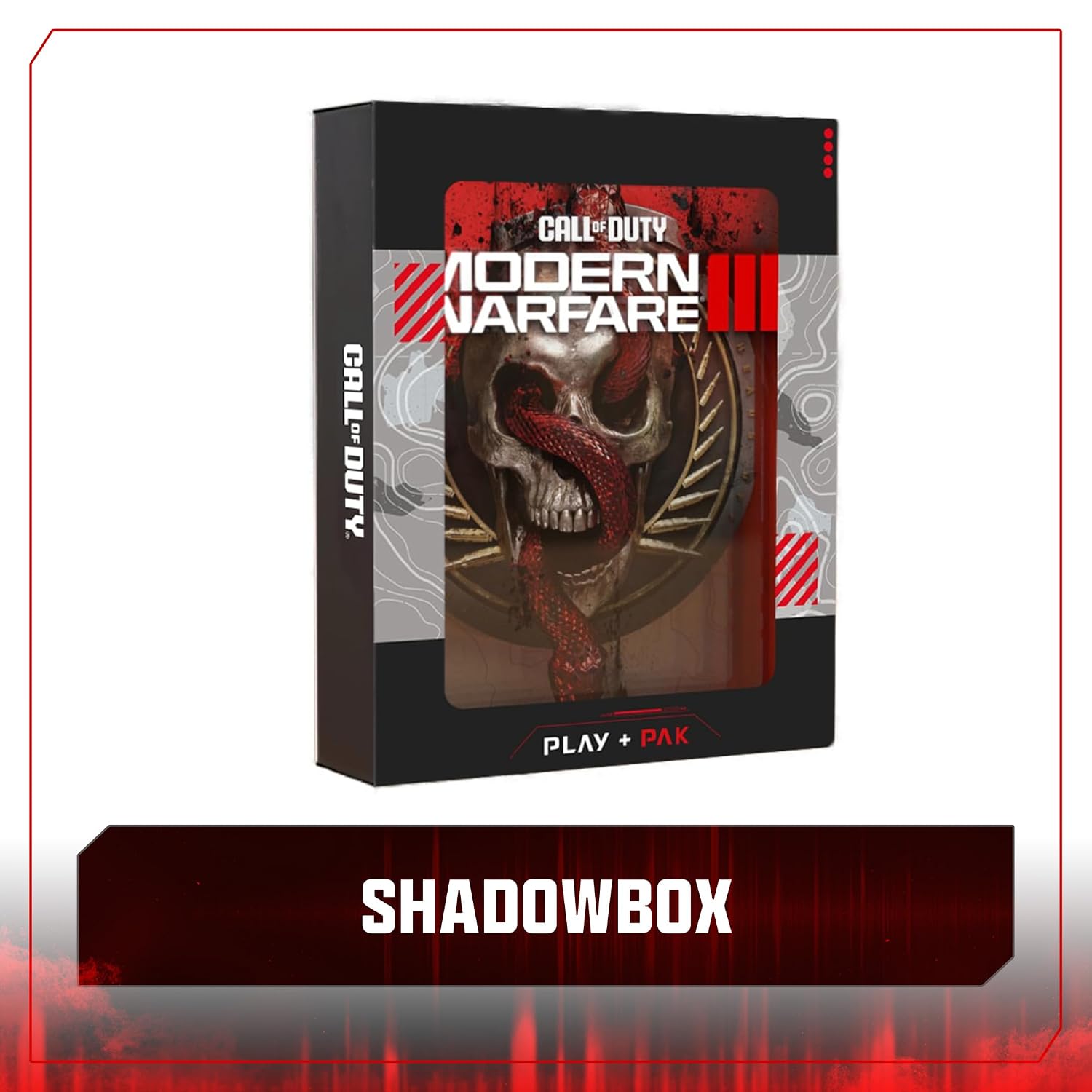 Detalle 2 de Call of Duty: Modern Warfare III Pak – Shadowbox, Lithographie-Druck, gestickte Aufnäher und Aufkleber-Set