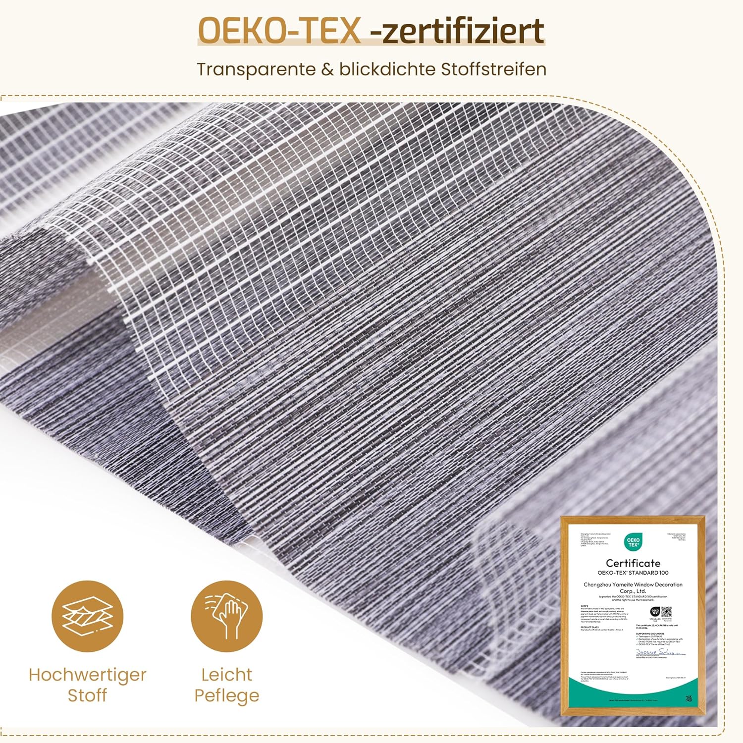 Thumbnail 1 de Grandekor Doppelrollo Klemmfix ohne Bohren 105x120 cm – Vielseitiges Innenrollo mit Streifenmuster