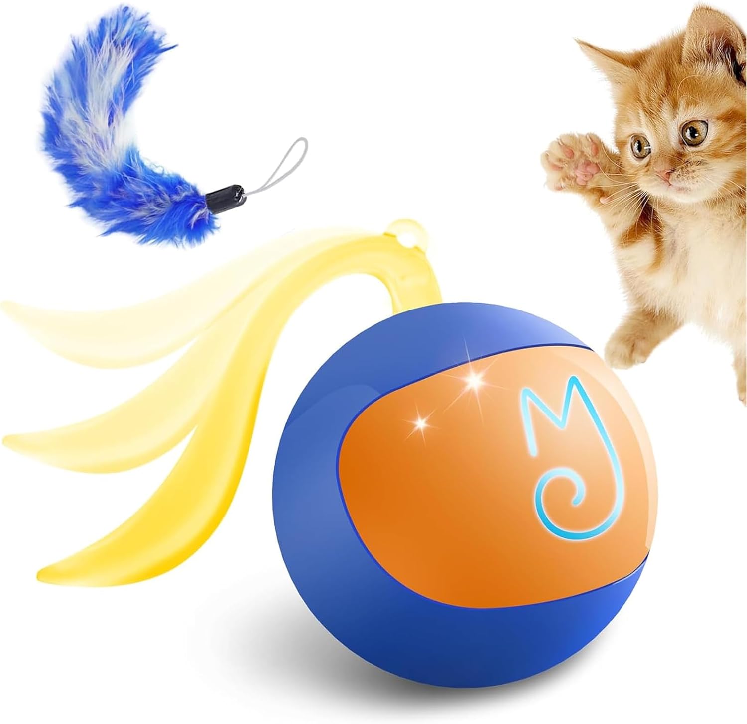 Detalle de Migipaws Interactive Cat Ball Toy Set: Fun Tracker with Automatic Rolling Chase