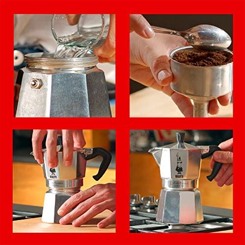 Detalle de Bialetti Caffettiera Moka Express 1 Tazza (60 ml) con Manico anti scottatura – Alluminio