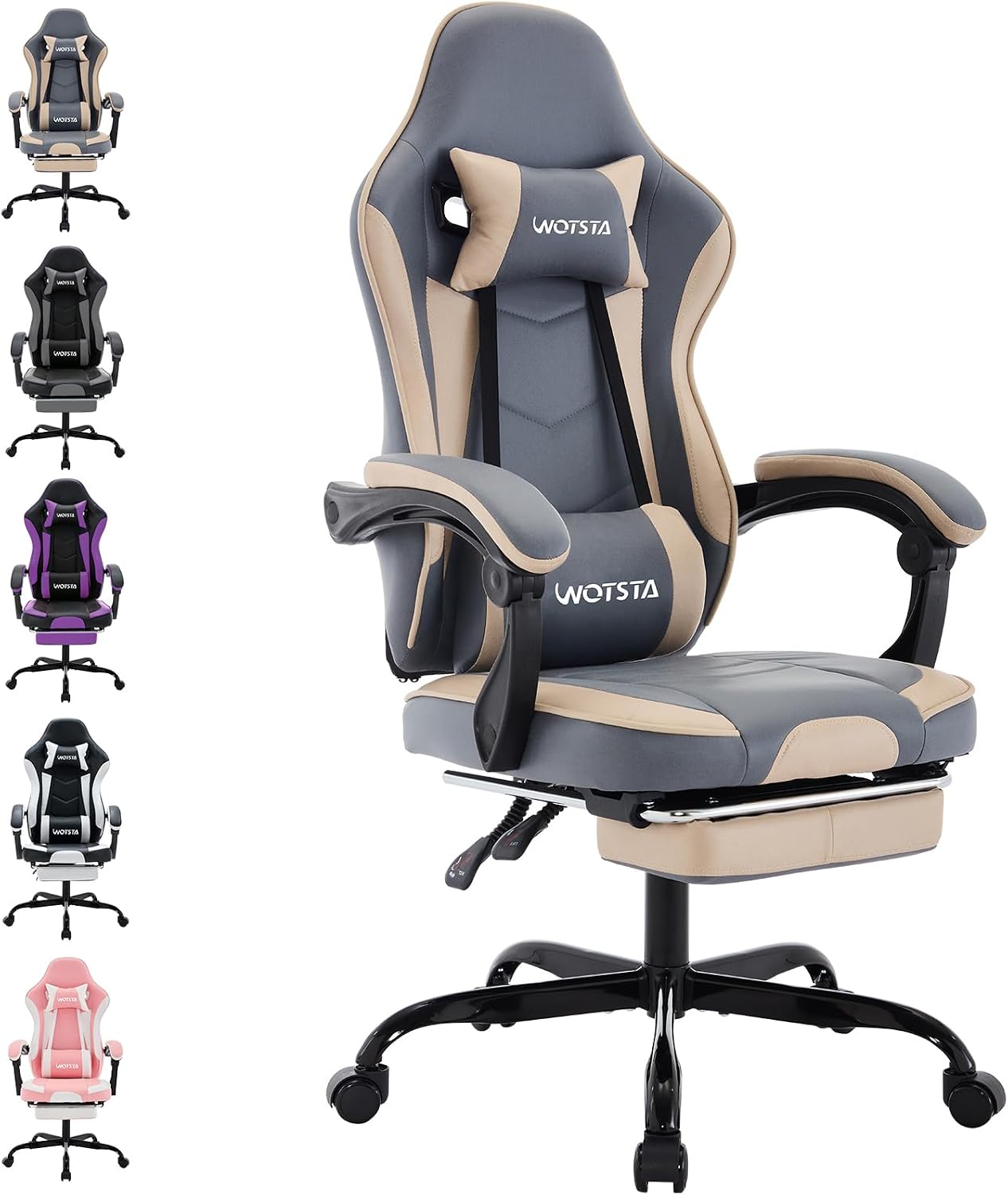 Detalle de WOTSTA Gaming Chair Ergonomischer Stuhl 136 kg