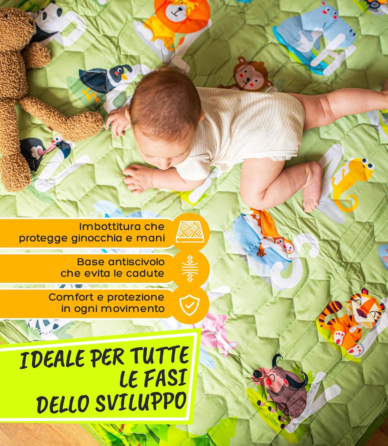 Thumbnail 4 de Tappeto Gioco Pieghevole VALBABY 127x127 cm: morbido, antiscivolo e lavabile per neonato e gattonamento