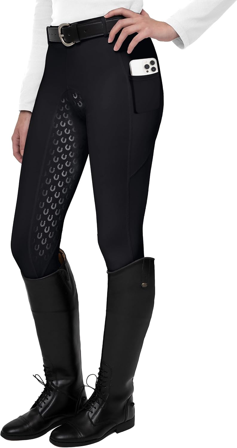 Detalle de FitsT4 Sports Women's Full Seat Riding Tights with Silicon Grip