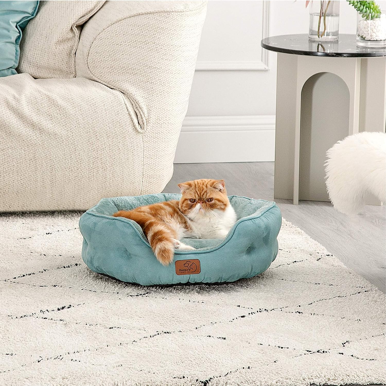 Thumbnail 6 de Bedsure B0B0P1E00LC2 Round Pet Bed, 20-Inch Plush Sherpa for Small Pets
