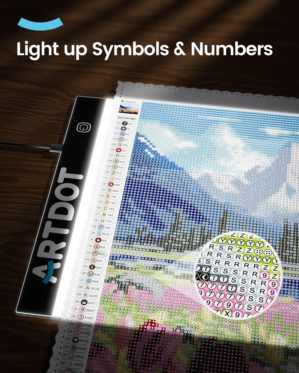 Thumbnail 1 de ARTDOT LED Light Pad for Diamond Painting Kit (A4) with Adjustable Brightness