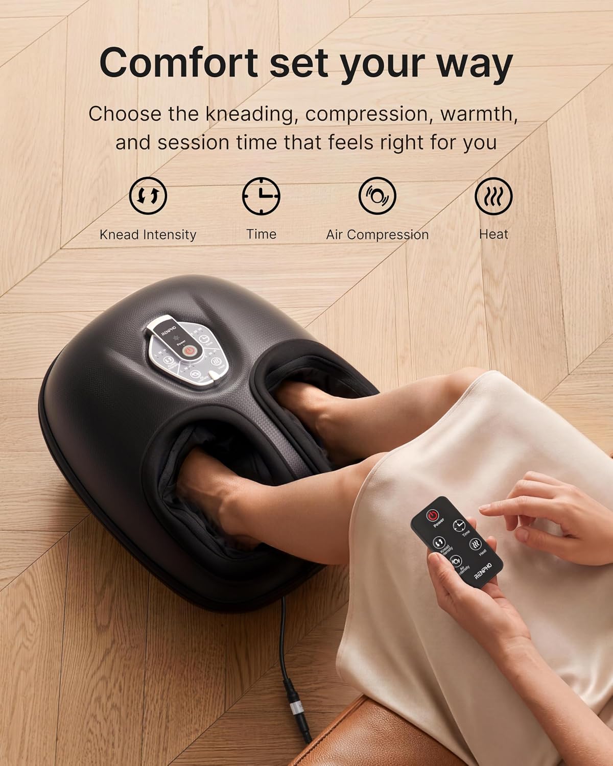 Detalle 2 de RENPHO R-D003R Heated Foot Massager with Kneading and Compression