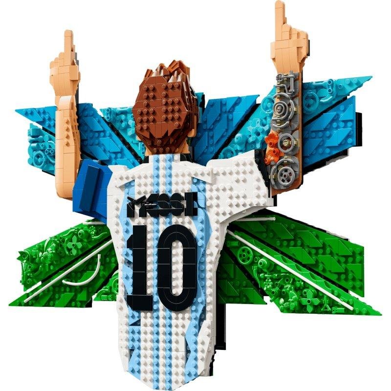 Detalle 2 de LEGO Editions Lionel Messi Celebración 43018: mural 3D de 1427 piezas para fans y coleccionistas