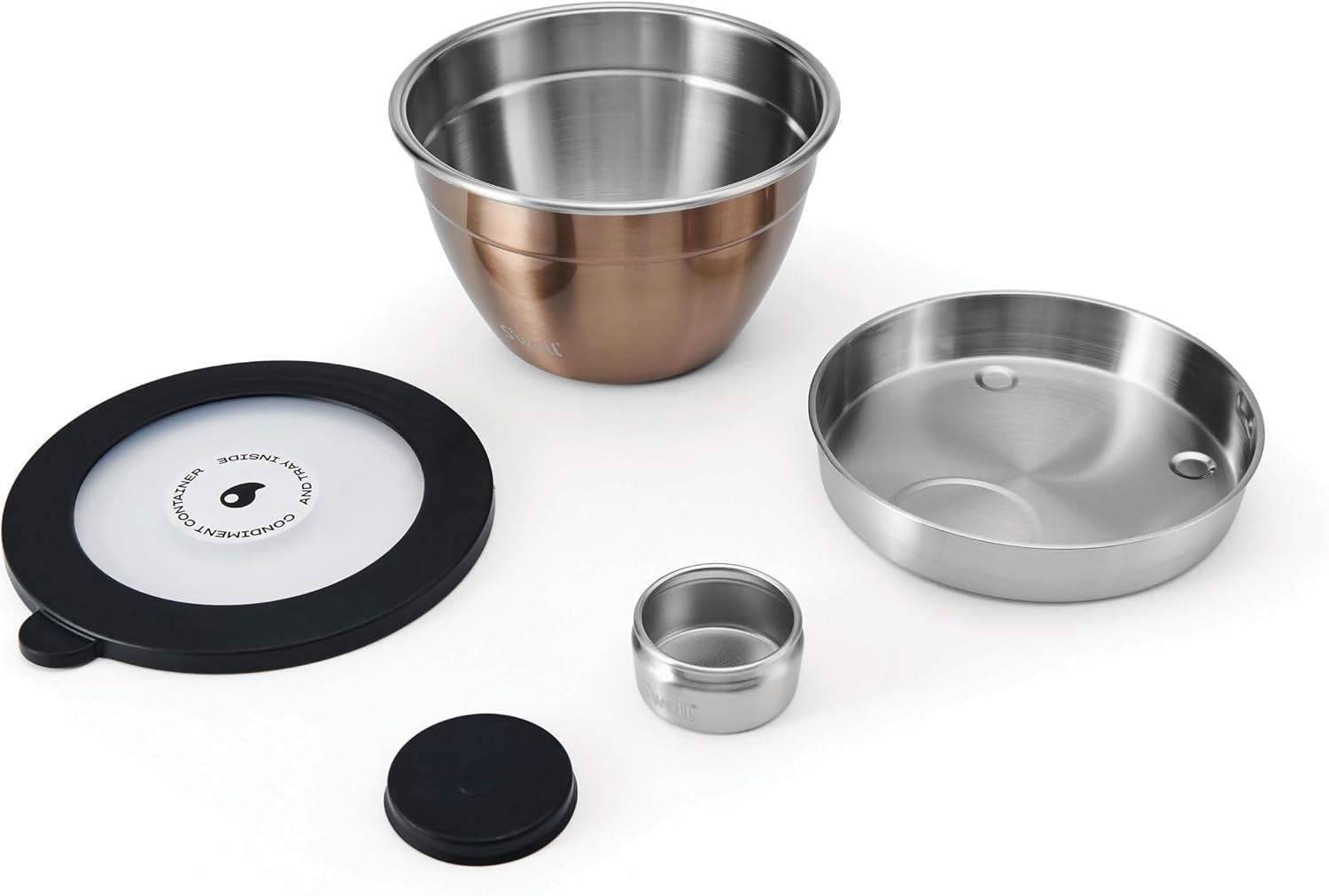 Thumbnail 6 de S'well Pyrite Salad Bowl Kit, 1.9L Stainless Steel with Removable Tray