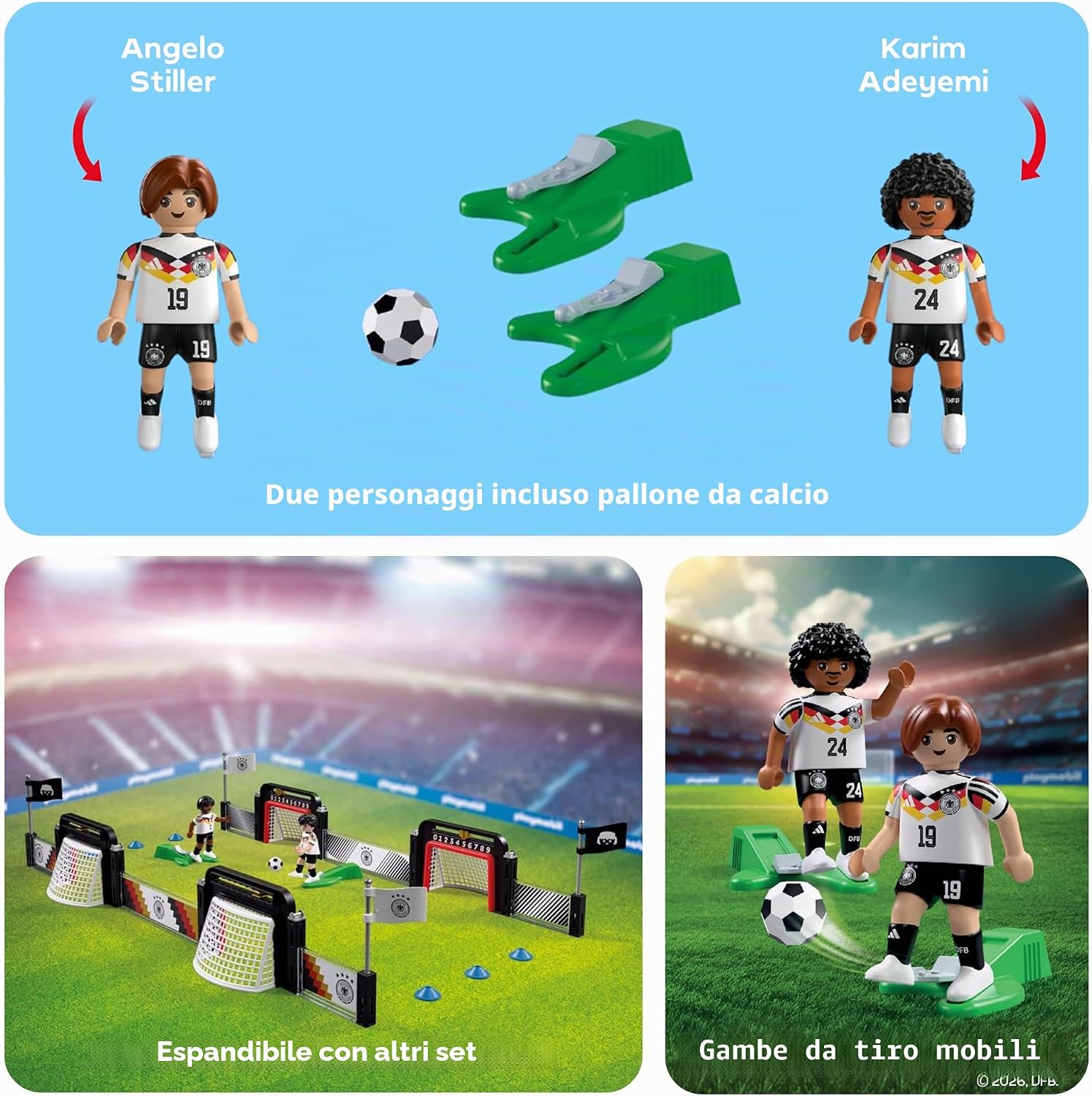 Thumbnail 3 de PLAYMOBIL DFB Set giocatori Adeyemi e Stiller 72256 – azione calcio in miniatura