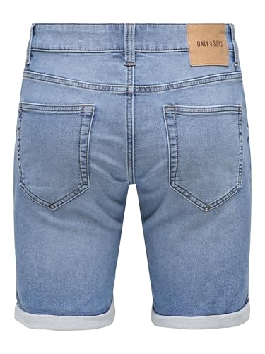 Detalle 2 de Only and Sons Ply Life Blue Shorts Hombre – Pantalones Cortos Azules L