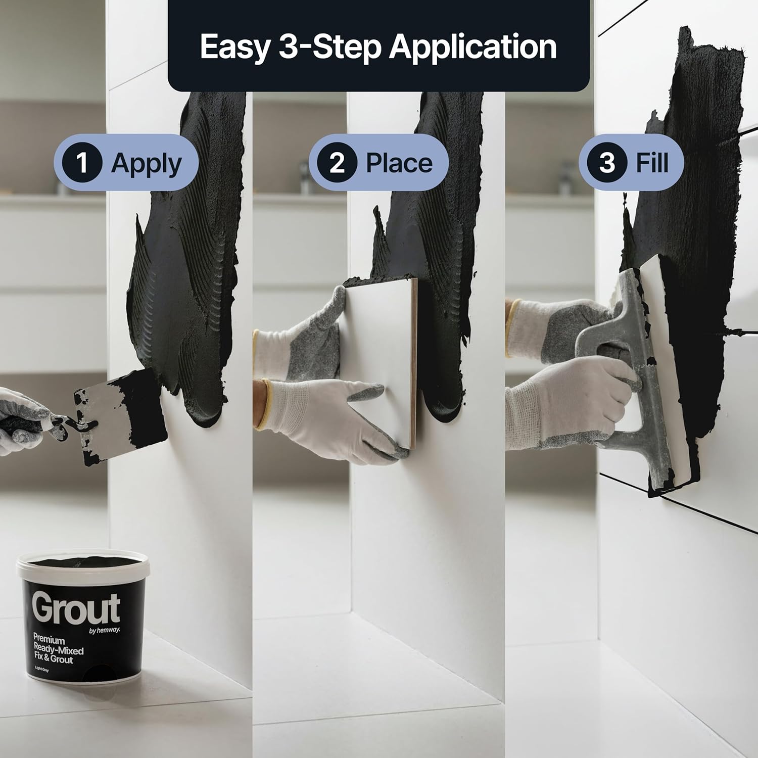 Detalle 2 de Hemway Jet Black Ready Mixed Grout & Fix