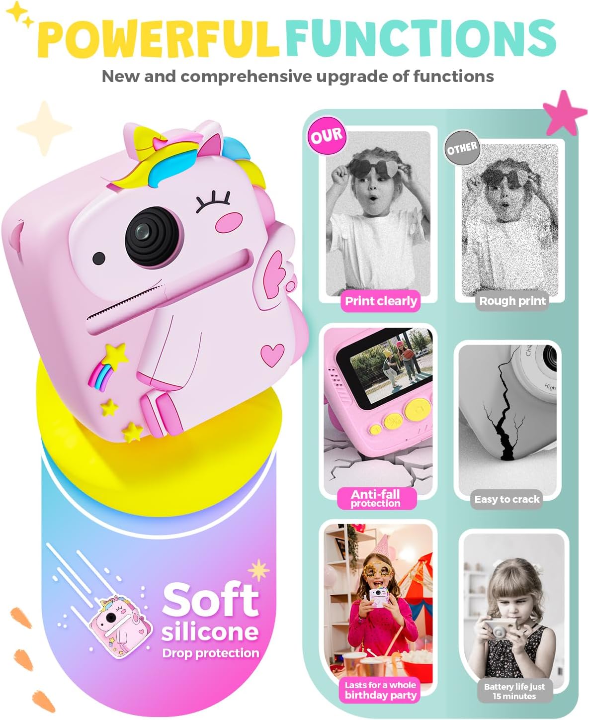 Thumbnail 4 de Kids Instant Print Camera 1080P for Ages 3–9