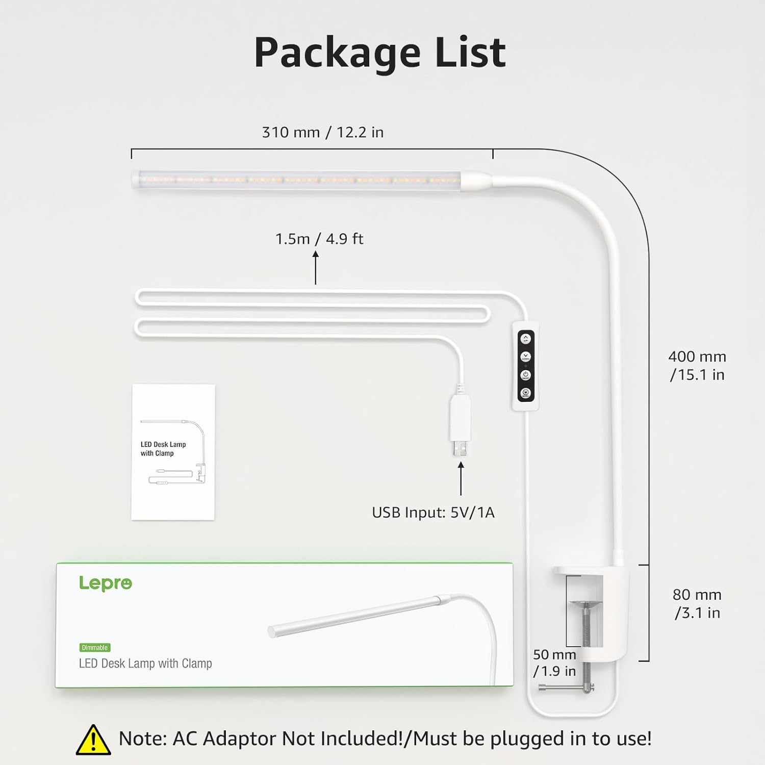 Thumbnail 5 de Lepro Desk Lamp Clamp 460lm