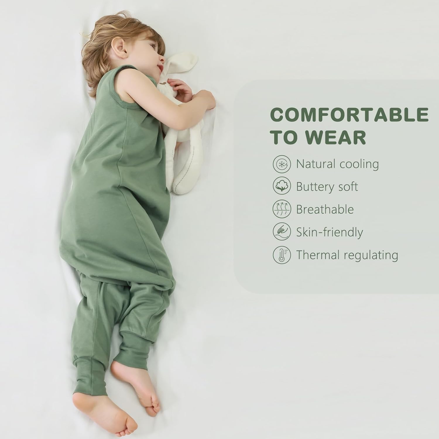 Thumbnail 6 de Mosebears Sacco Nanna 1 Tog per Bambini – cotone traspirante, Dark Green, 85 cm (2-3 anni)