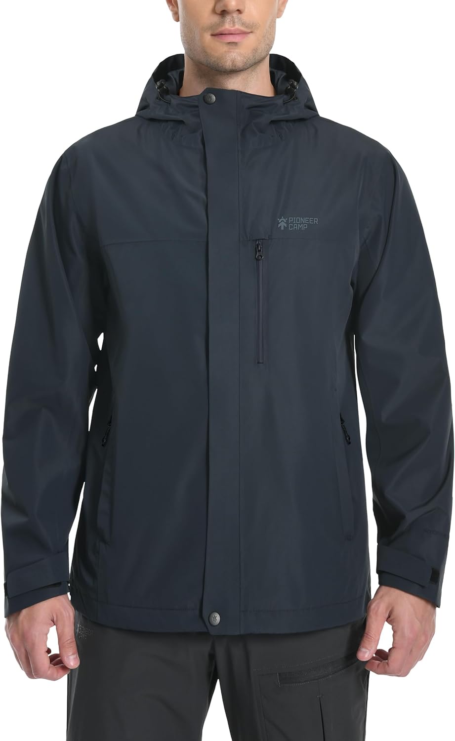 Detalle de Pioneer Camp Herren Regenjacke: Wasserdicht, atmungsaktiv und vielseitig für Outdoor-Einsätze