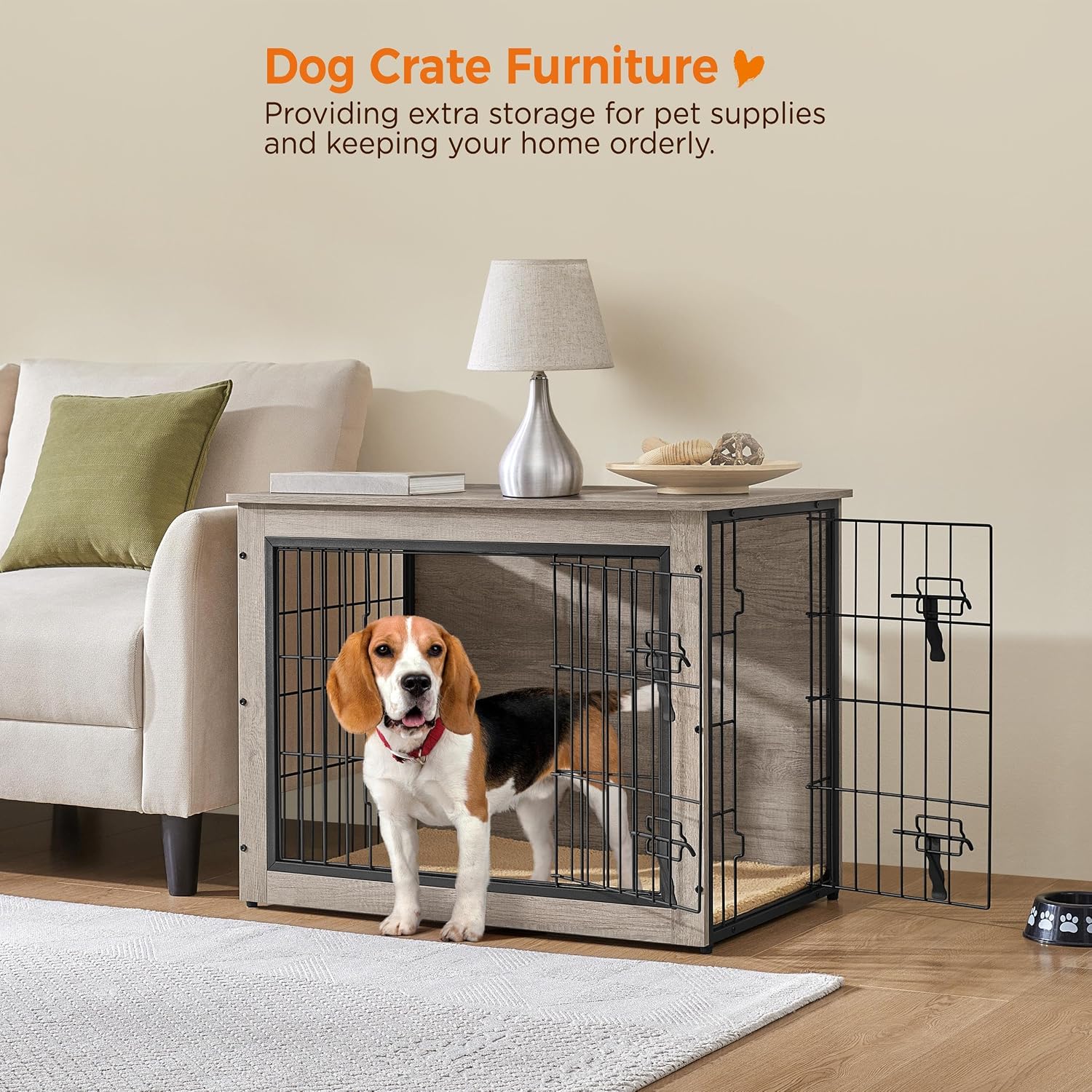 Detalle 2 de Yaheetech Indoor Dog Crate End Table 80.5×55.5×63.5 cm