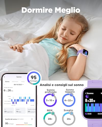 Thumbnail 3 de BIGGERFIVE Smartwatch Bambini Ado 5-16, schermo 1,8'' e 80 modalità sportive