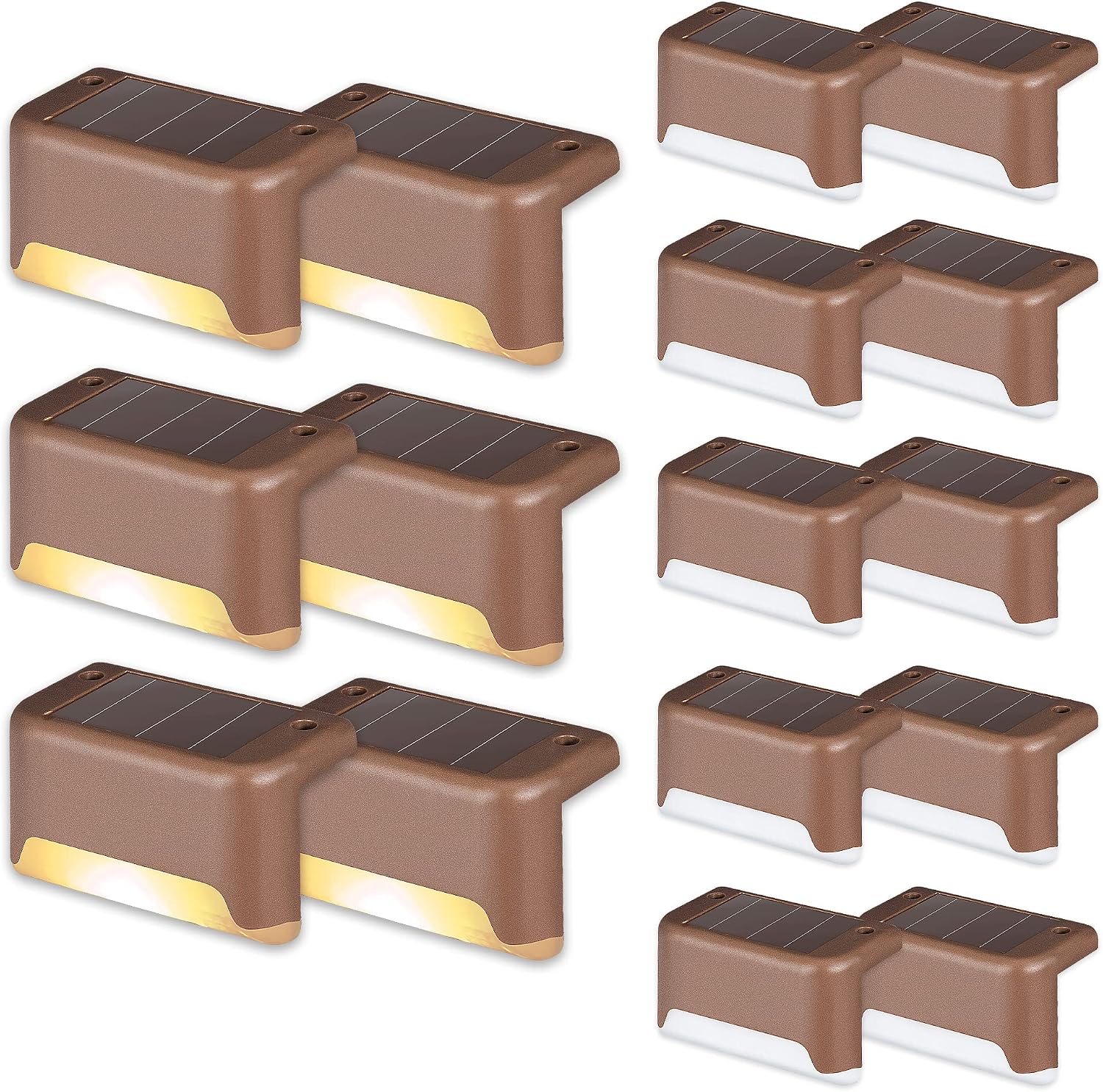 Detalle de GIGALUMI Solar Deck Lights (16 Pack) Bronze Warm White step & fence lights