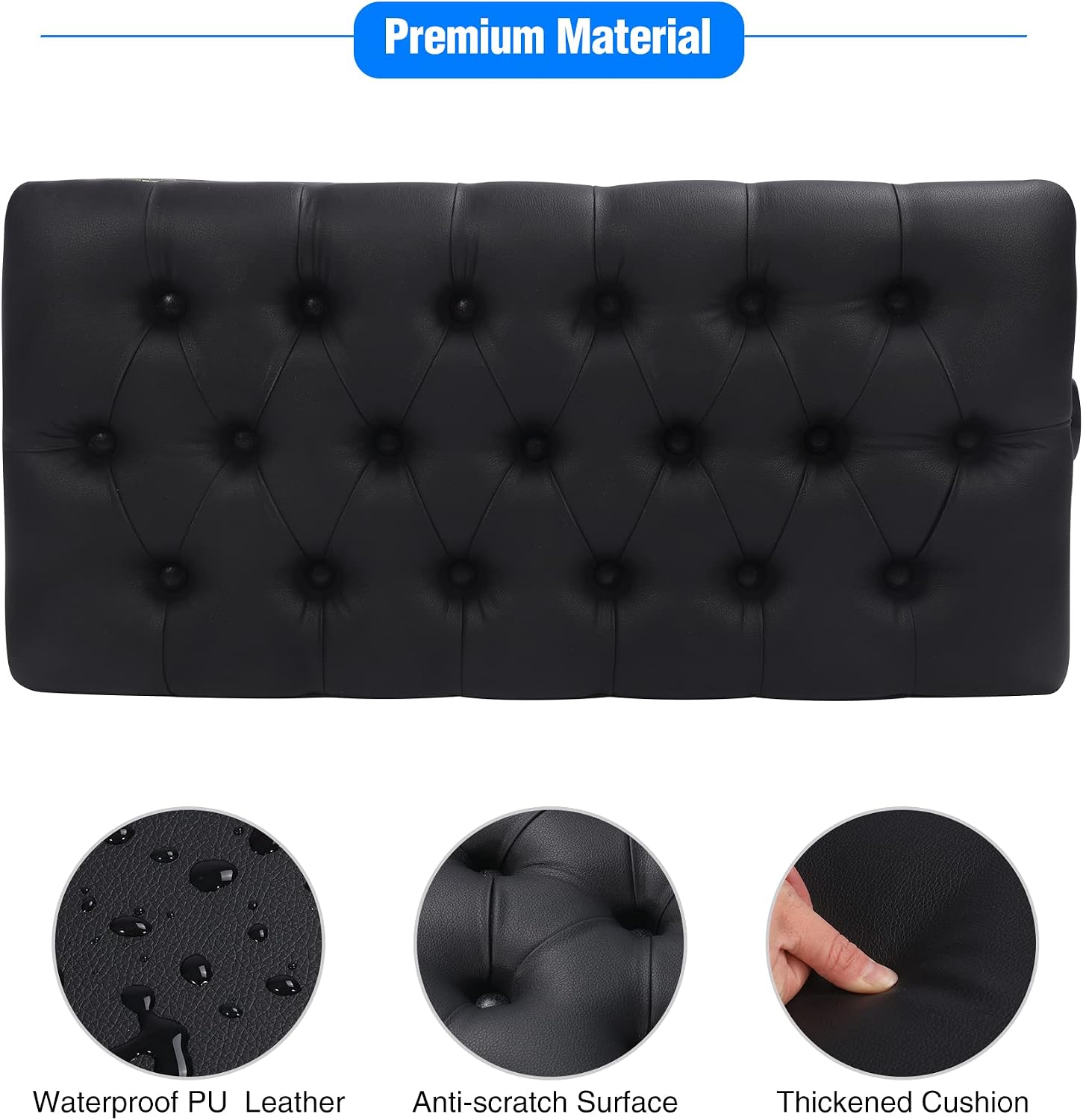 Thumbnail 4 de ALAPUR 50528 Adjustable Duet Piano Bench with Storage, Black PU Leather