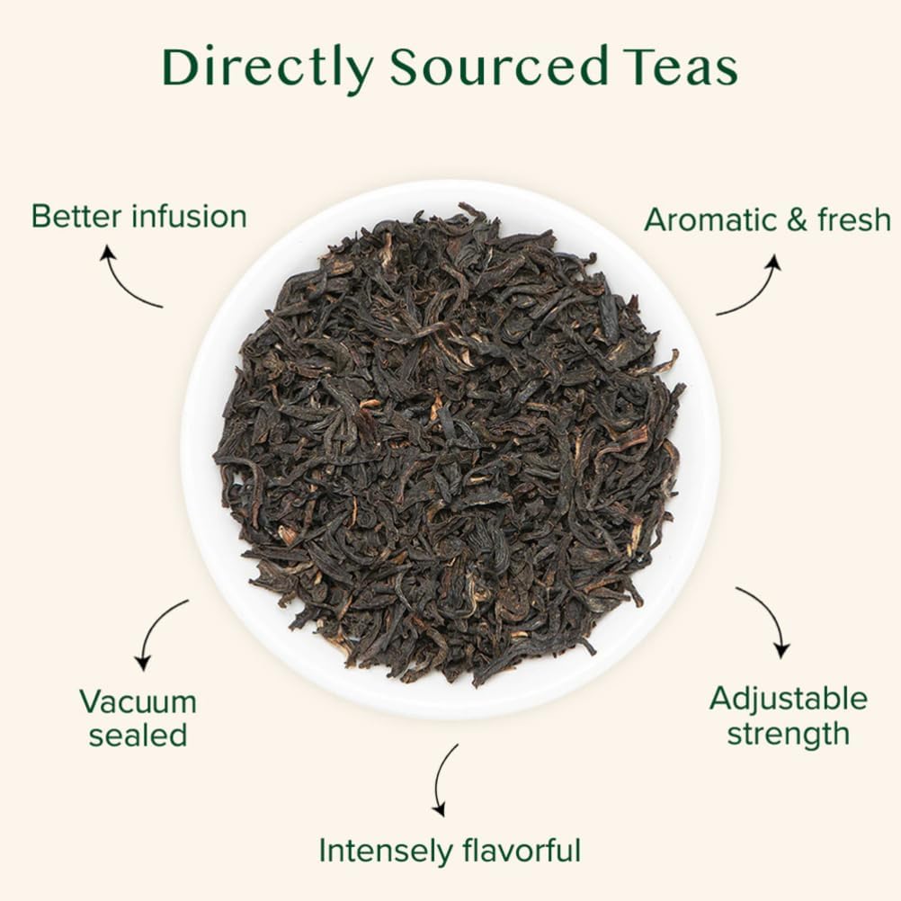 Detalle 2 de VAHDAM Té Negro Inglés 🌱 Fuerte y Aromático, 340g