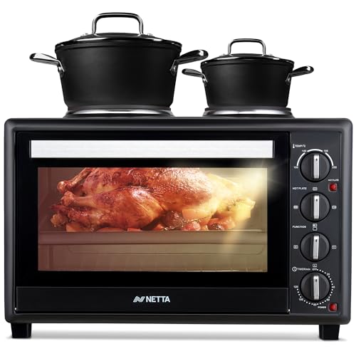 Imagen de NETTA 45L Mini Oven with Double Hotplates & Electric Grill en OfertitasTOP