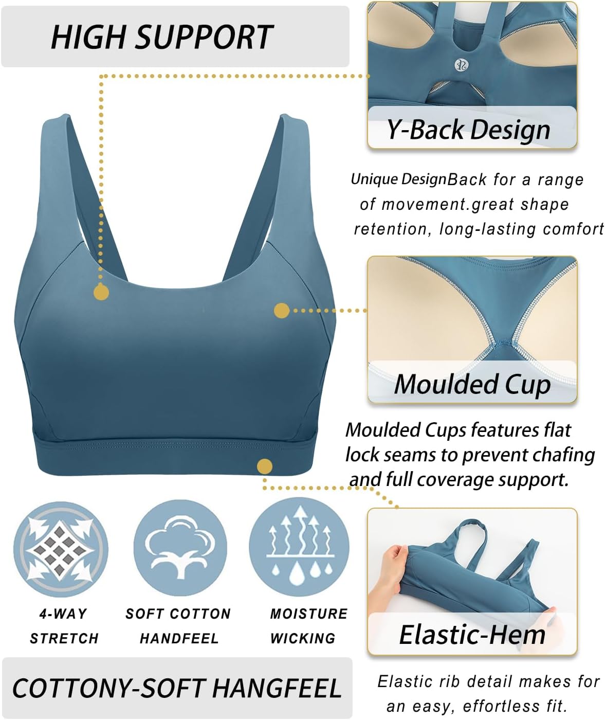 Detalle 2 de RUNNING GIRL Sports Bra with Molded Cups