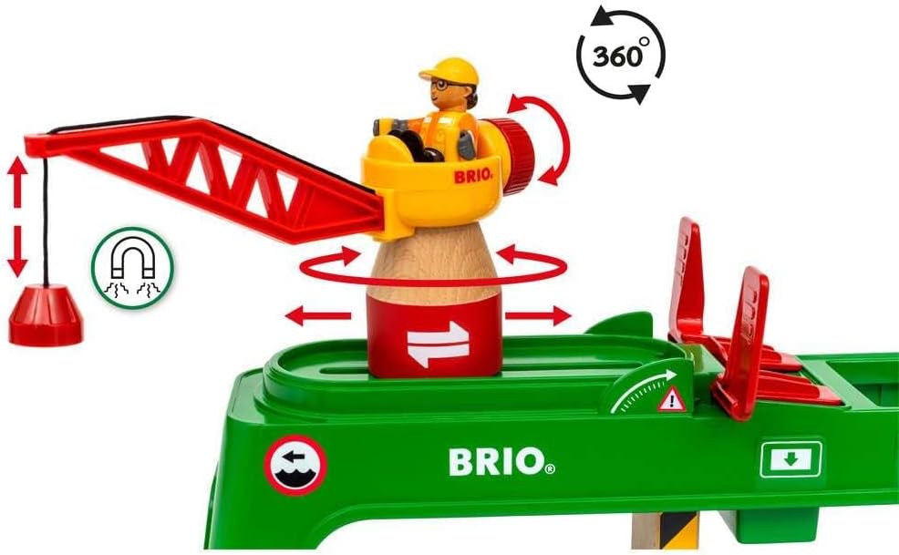 Thumbnail 4 de BRIO World 33996 laadterminal met beweegbare containerkraan