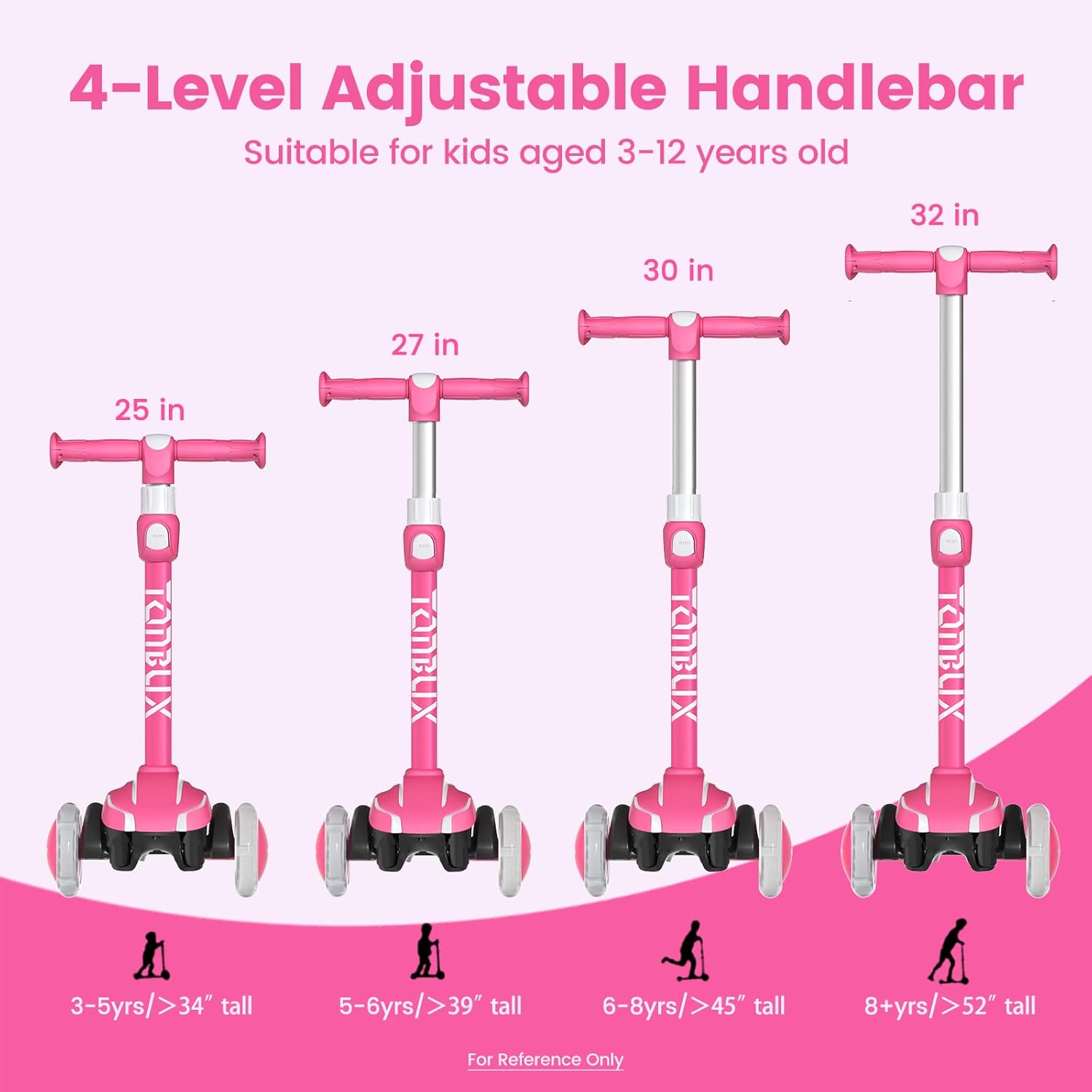 Detalle 2 de TONBUX Kids Scooter 4-height, ages 3โ12 ๐ด