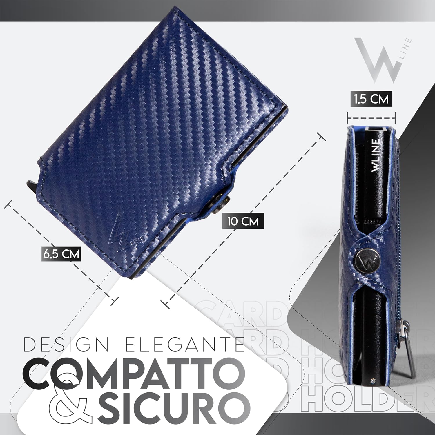 Detalle 2 de WLine Portafoglio Slim con Portamonete RFID 1,5 cm