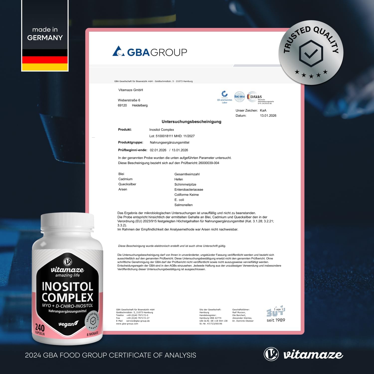 Thumbnail 6 de Vitamaze Inositol Complex 240 Kapseln 80 Tage