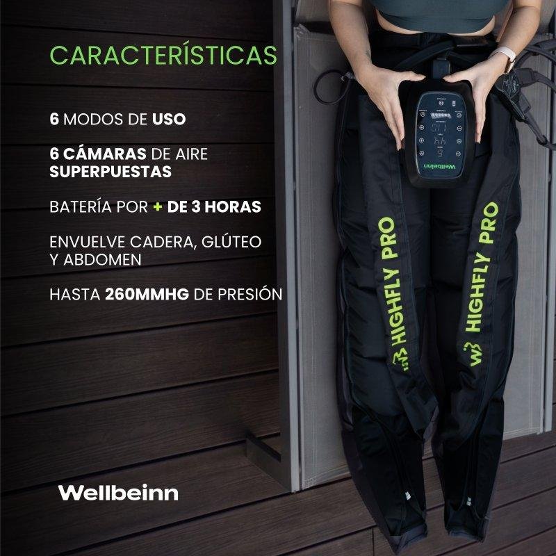 Detalle 2 de Wellbeinn Highfly Pro: botas de presoterapia de 6 cámaras ajustables 30–260 mmHg