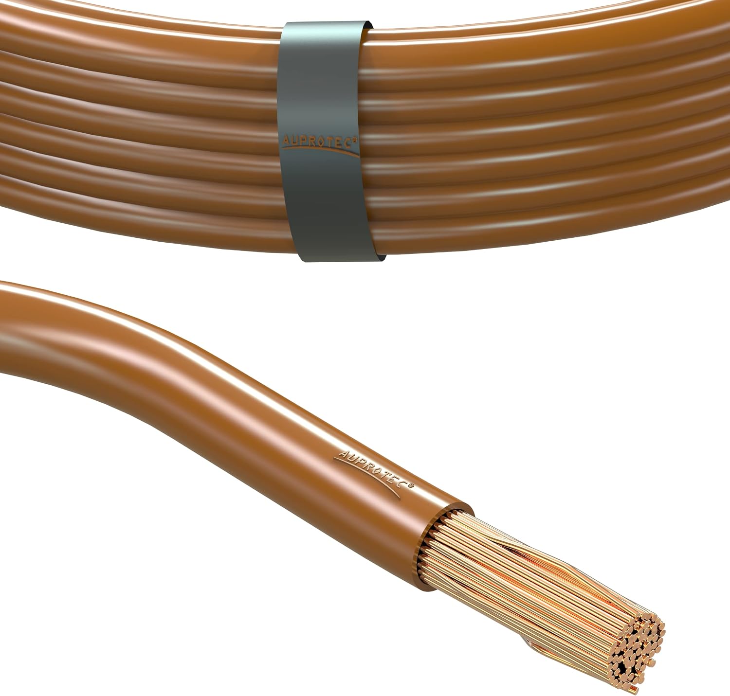 Detalle 2 de Fil électrique automobile 10 mm² (rouge) Auprotec, câble de batterie en cuivre recuit