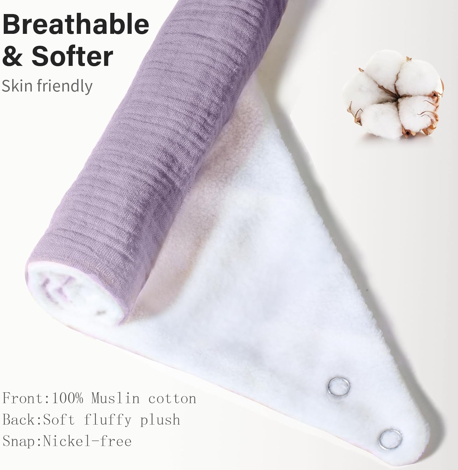 Thumbnail 2 de NISXABEBE 6er-Pack Musselin-Lätzchen mit verstellbaren Druckknöpfen für Babys (Unisex)