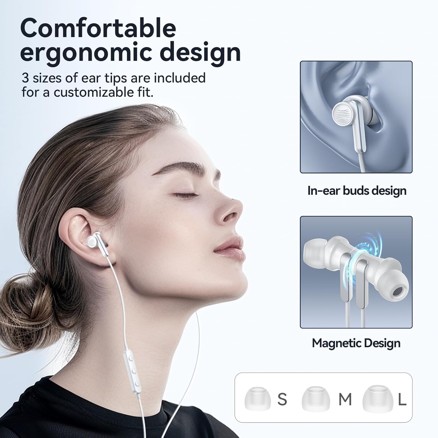 Detalle de USB-C Kopfhörer mit Mikrofon – In‑Ear, magnetisch, kompakt und vielseitig einsetzbar
