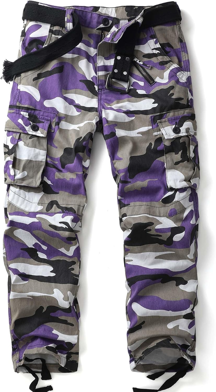 Detalle de AKHIKING Men's Camo Cargo Pants 8 Pockets