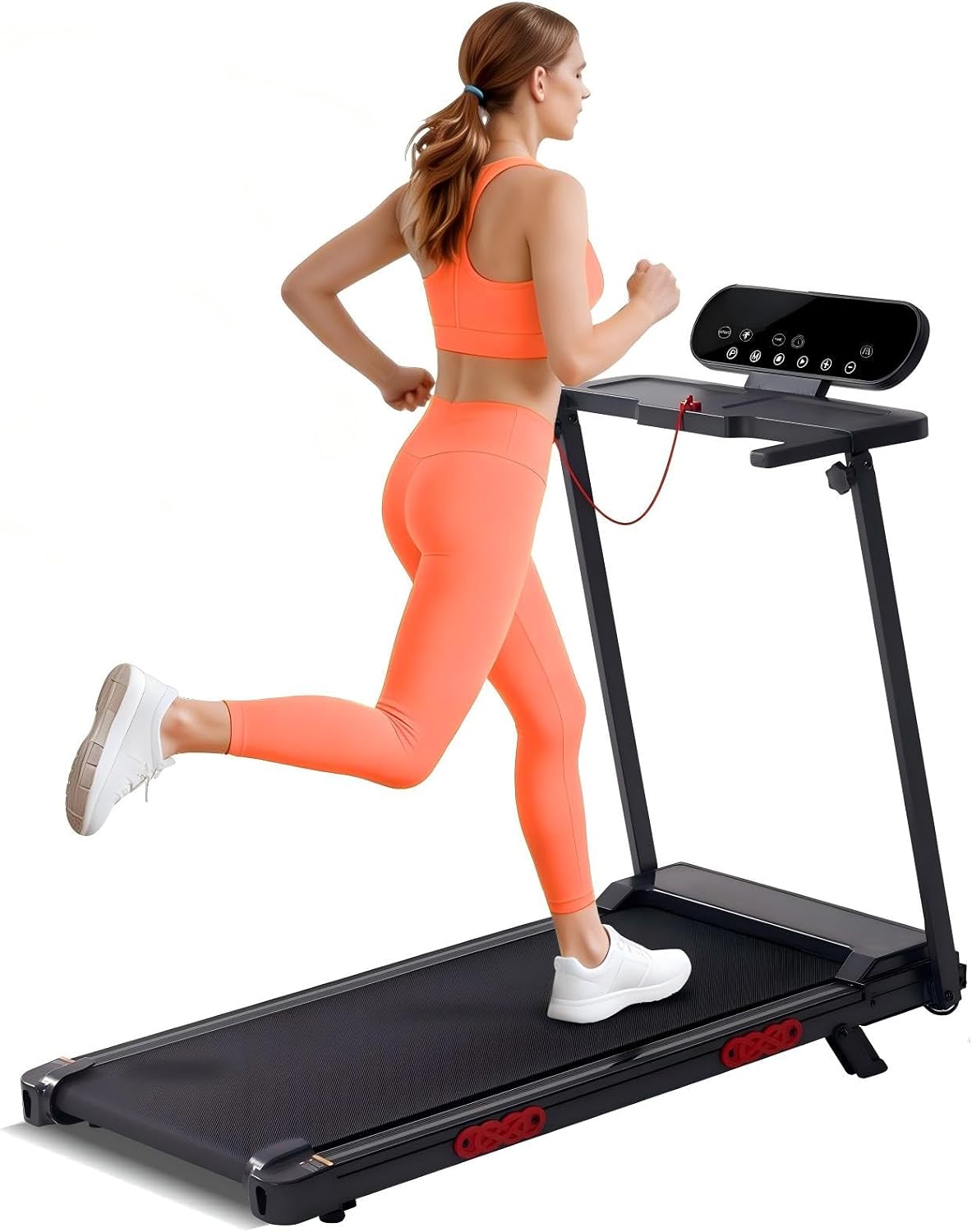 Detalle de MCRG 380QM-5L6 Walking Pad Treadmill with Incline, 3.5 HP, 12 Programs