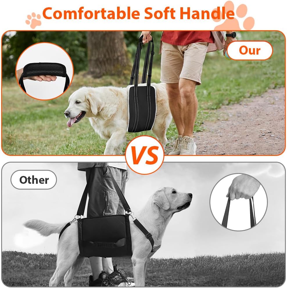 Thumbnail 4 de AOOHA Harnais pour chien handicapé réglable (aide à la marche) en cuir PU imperméable
