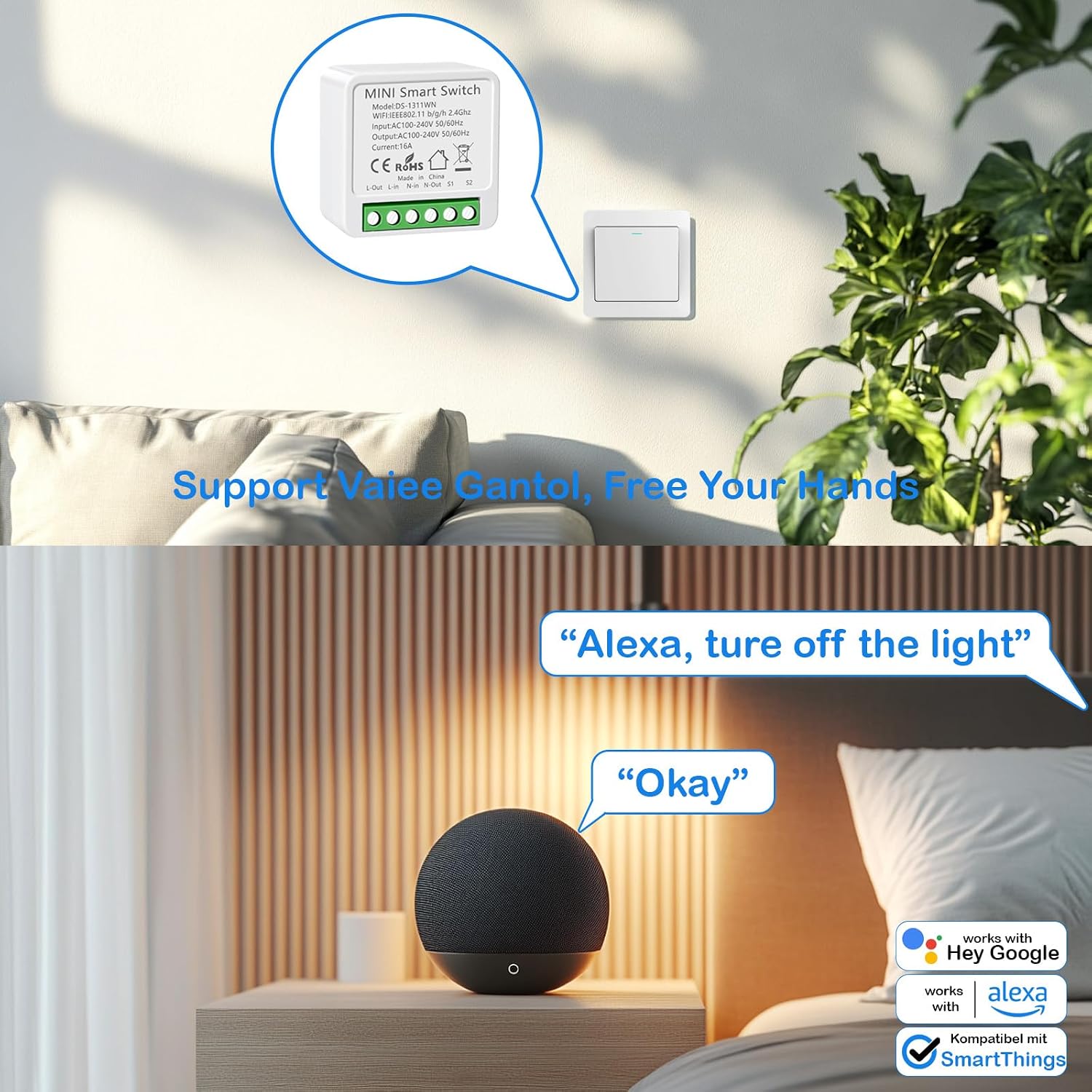 Detalle de SOARFLY Interruptor Inteligente WIFI 16A