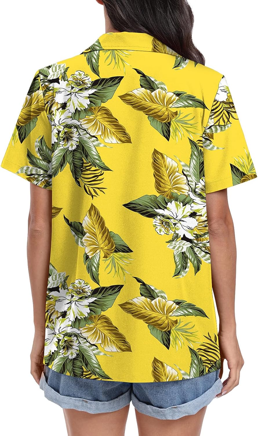 Thumbnail 4 de YUNDAI Women's Hawaiian Short Sleeve Shirt with Floral Tropic Print