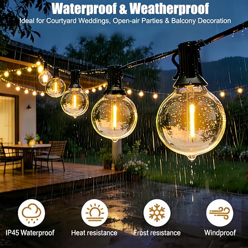 Detalle 2 de Guirnalda Luces Exterior LaPitio 15 m con 25+1 Bombillas G40, Impermeable
