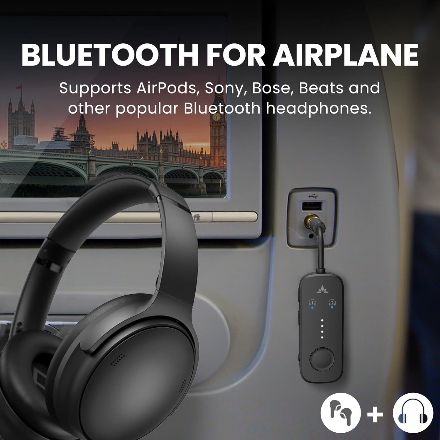 Detalle 2 de Avantree Relay Airplane Bluetooth Adapter 20H