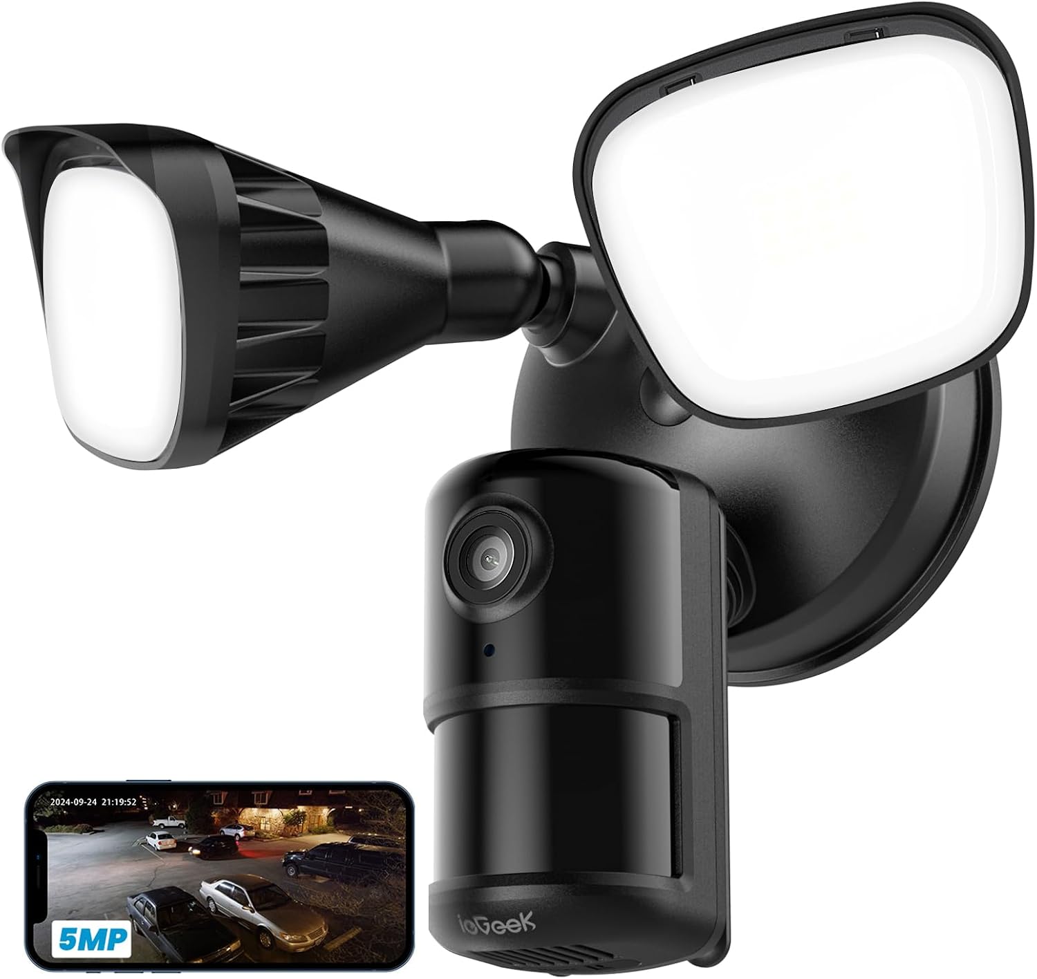 Detalle de ieGeek 5MP Floodlight Camera 2600 lumens outdoor security