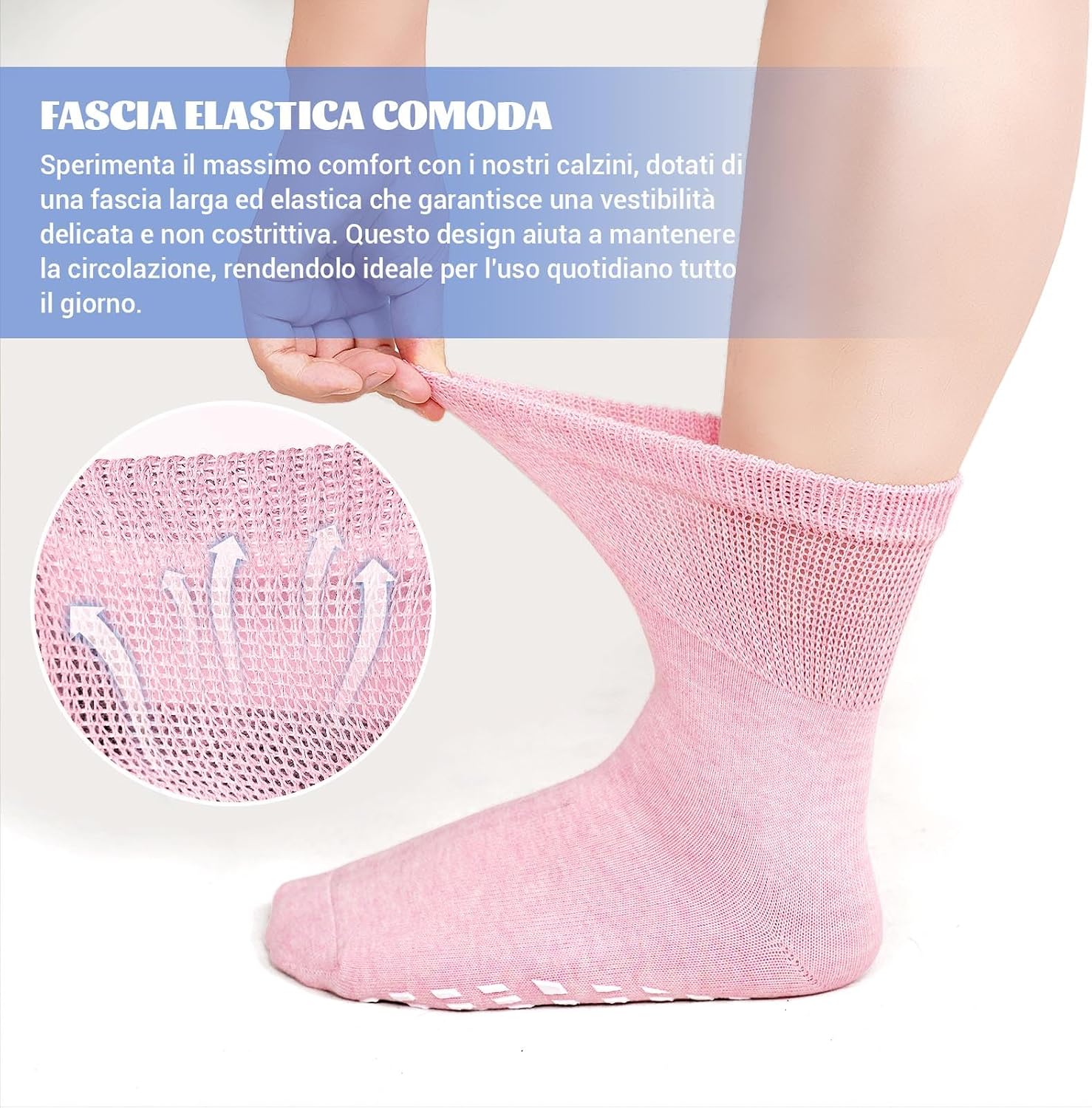 Thumbnail 2 de PUTUO Calze Antiscivolo Senza Elastico 85% cotone