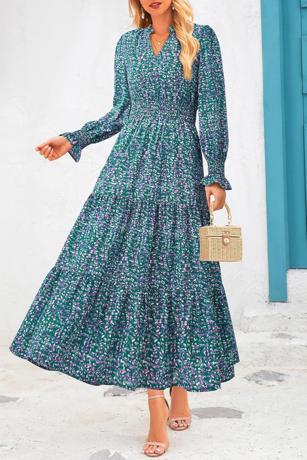 Detalle de PRETTYGARDEN Women's Floral Maxi Dress