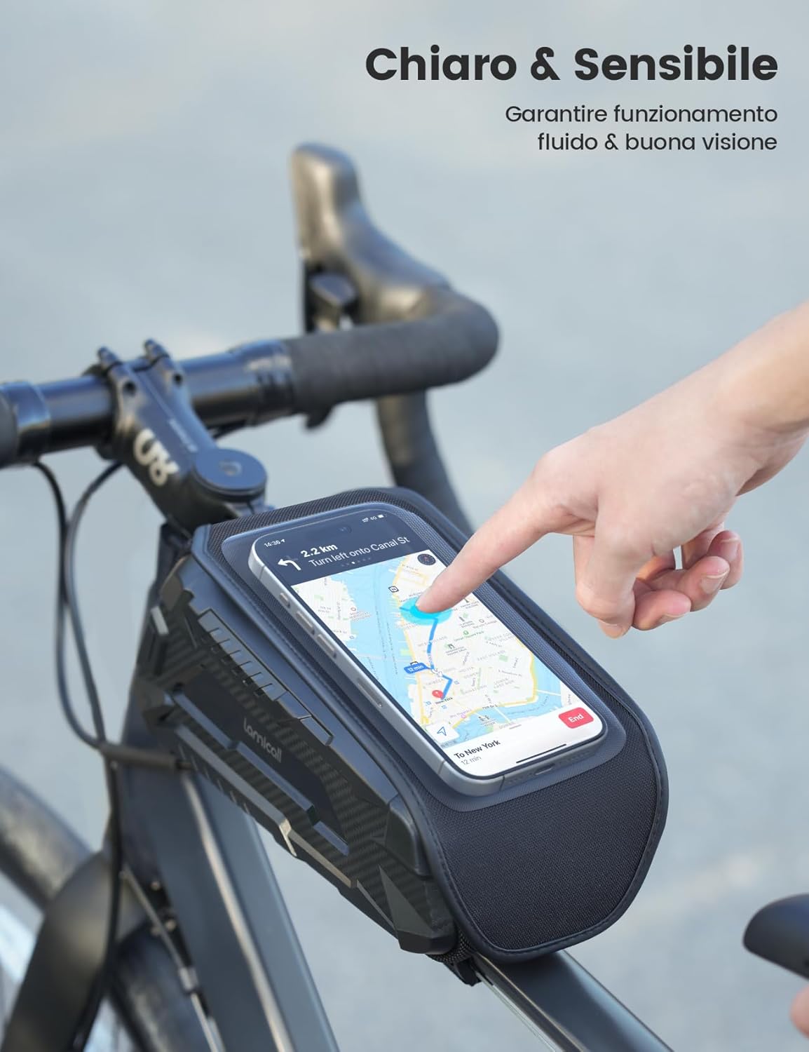 Thumbnail 2 de Lamicall Borsa Telaio Bici Impermeabile con porta cellulare e touch screen TPU fino a 7" da 1,6/1,8 L