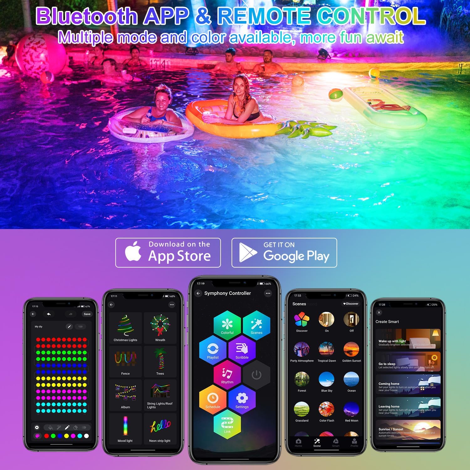 Detalle de NATPOW Pond Lights: RGB Underwater Spotlight System for Ponds, Pools and Fountains