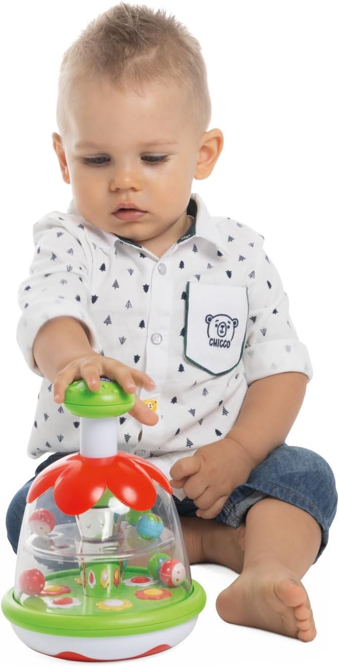 Detalle 2 de Chicco Magica Trottola con Sfere Colorate, Pomello e Specchio Centrale – Gioco di Luce per Neonati e Bambini 6 Mesi-3 Anni