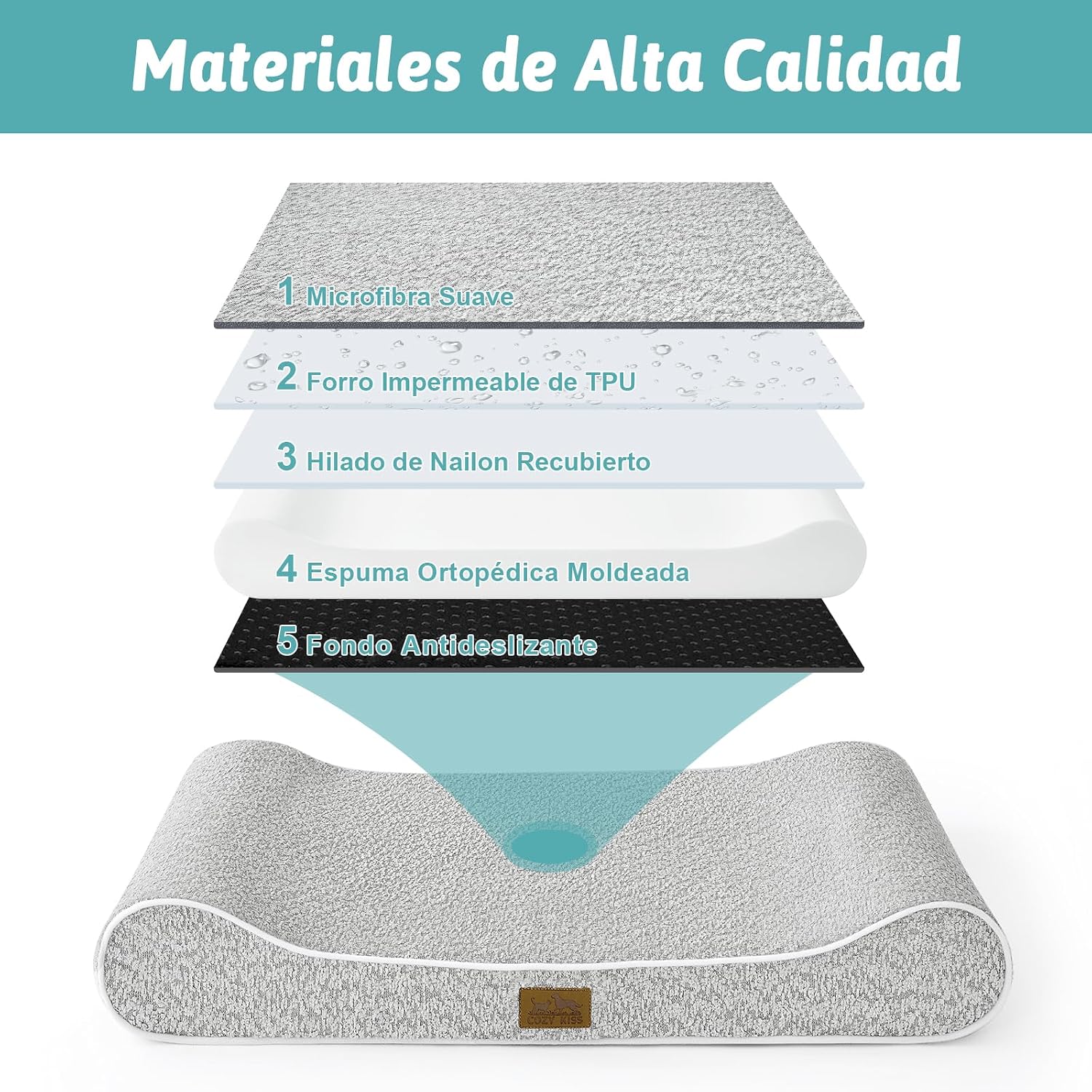 Detalle de COZY KISS Cama para Perros Lavable 114x76