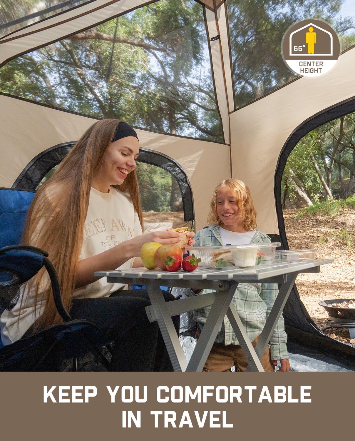 Detalle de FanttikOutdoor Zeta C6 Pro 6-Person Instant Cabin Tent with Rainfly